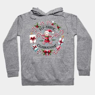 Christmas Elf Candy Cane Peppermint Holly Holiday Hoodie